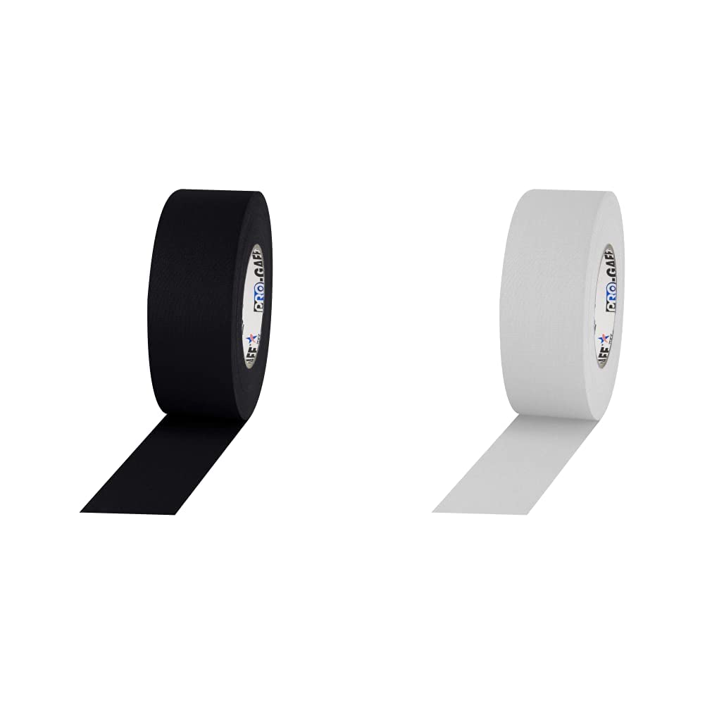 Pro Gaffer Gaffers Tape Black (2 in x 55 yd) and White (2 in x 55 yd)
