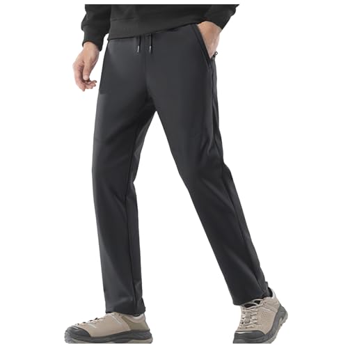 防寒着 ズボン メンズ レディース 冬 トレッキングパンツ ゆったり 防風 撥水 裏ボア 暖パン 大きいサイズ 厚手 無地 マルチポケット カジュアルぱんつ 冬服 ボトムス スウェットパンツ 男女兼用 アウトドア 登山 釣り(ブラック,M)