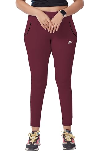 Image of Nexsus Appparels Stretchable Gym Pants for Workout : The Ultimate Yoga Pants | Gym Wear for Woman | Gym Tights for Women with Side Pockets | Available in Plus Size's