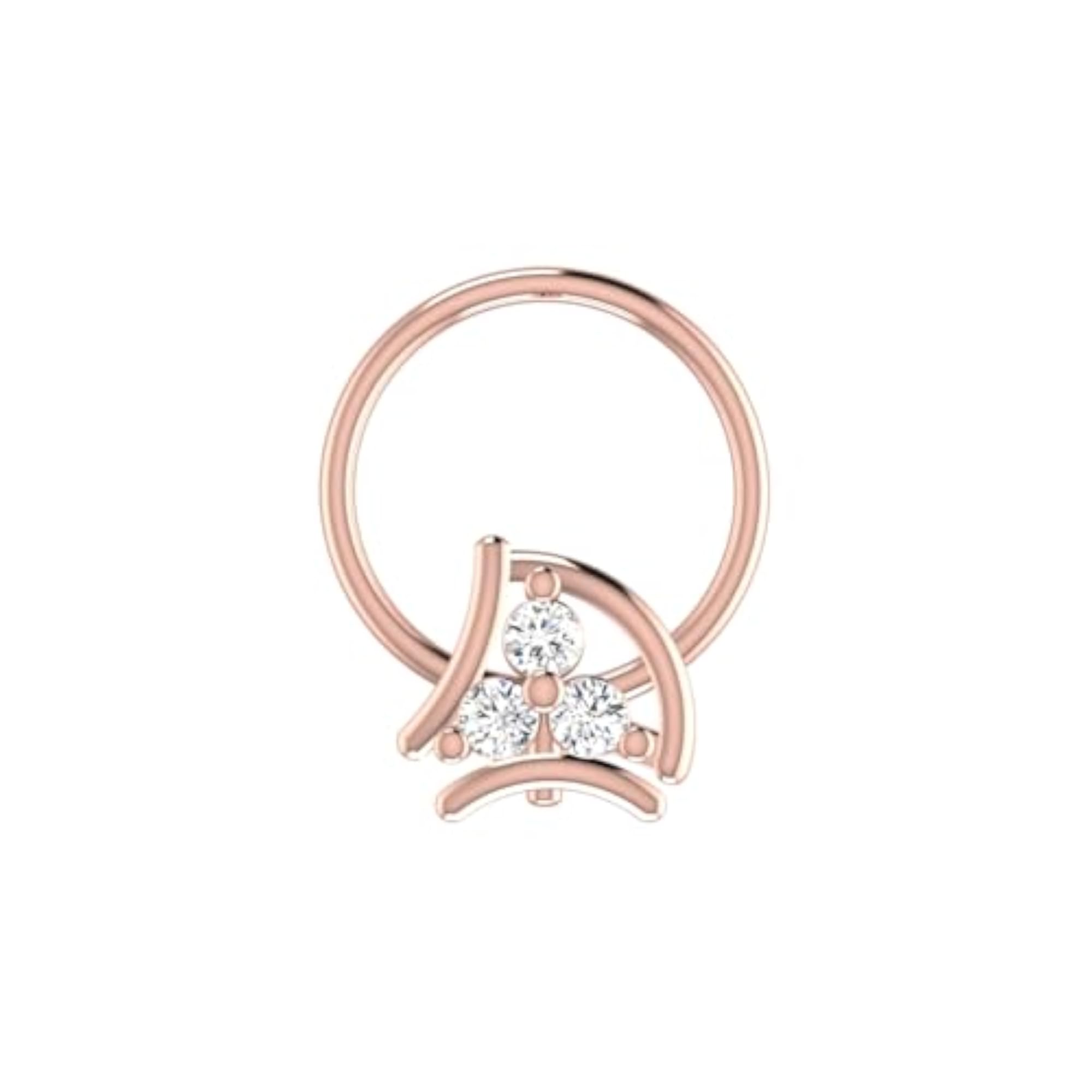 Women's 18K Rose Gold & Certified Diamond Nosering, Elegant Design