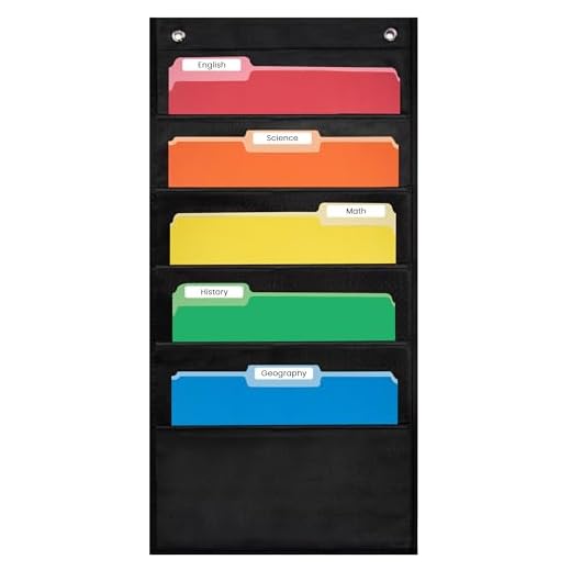 25+ Creative Craft Organization Ideas You’ll Love 4 Essex Wares - 5 Pocket File Pocket Chart, Black, 14" Wide x 24" Tall - Versatile Wall Hanging File Folder Organizer for Classroom, Office, Home, and More - Wall Folder Organizer - 5 Pockets