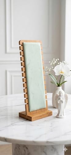 Image of Pista Wooden Necklace Long Chain Bracelet Pendant Hanging Board for Jewelry Showcase Props Display