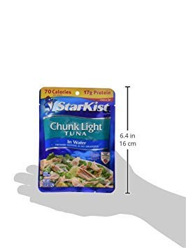 Image of StarKist Chunk Light Tuna in Water, 2.6 oz Pouch (8 Pack) Ready to Eat Wild Caught Tuna, 17g Protein, 70 Calories Per Serving, Gluten Free, Soy Free, Kosher, Perfect for Salads, Keto Meals and Snacks