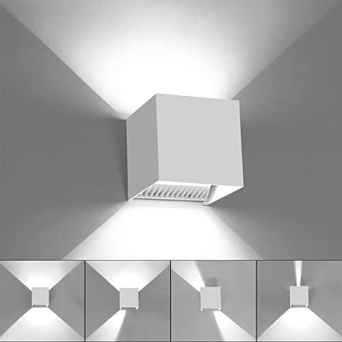 KAWELL Modern Wall Lamp LED Wall Light Up and Down Adjustable Beam Angle Aluminum Wall Wash Light Waterproof IP65 Indoor Outdoor for Bathroom Bedroom Corridor Living Room Stairs Garden, 24W 6000K