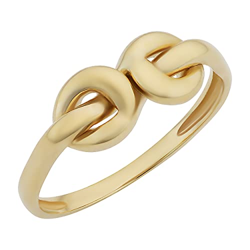 Bague en or jaune poli 14 carats, cadeau idéal pour anniversaire et célébration de mariage