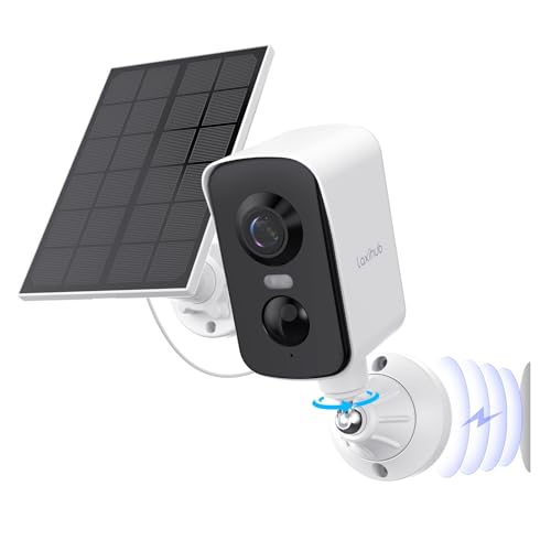 Arenti Solar Camera Outdoor Wireless 3MP 2K with 340 Pan PIR Detection Color Night Vision 2-Way Audio Battery with Solar Powered Wireless Cameras for Home Security Outdoor Works with Alexa