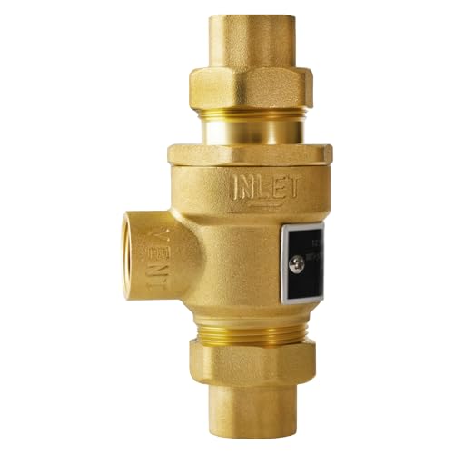 1/2 Inch 9D-M3 Backflow Preventer, Brass Dual Check Valve with