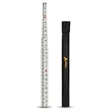 AdirPro 20 ft Fiberglass Telescoping Grade Rod | 5-Section Rectangular Leveling Rod with 10th Foot Graduations | Non-Glare, Corrosion Resistant | Heavy-Duty Carrying Case Included