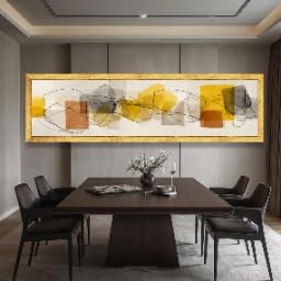 Impression sur toile jaune et marron haute définition - Tableau de qualité - 2