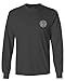 0058. American Flag Thin Red Line Firefighter Support Seal Men's Long Sleeve t Shirt (Characol, X-Large)