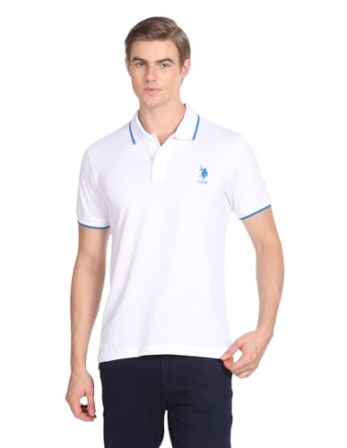 U.S. Polo ASSN. Solid Slim Fit Polo T Shirts for Men - 100% Cotto...