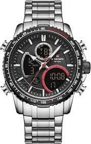 NAVIFORCE NF9182-SB Mens Luxury Analog Digital Stainless Steel Watches Sport Waterproof Quartz Watch Business Fashion Military Multifunctional Wristwatch by Lexxiv?