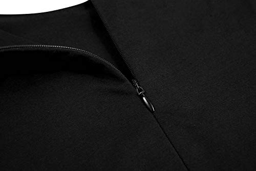 Aphratti CAJT213-003 Women'S Long Sleeve Peter Pan Collar Wear To Work Business Office Wear Outfits Classy Midi Sheath Dress Black01 Large thumb #4