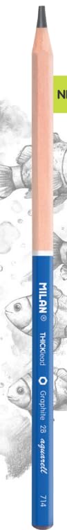 Milan Lápiz de grafito 2B acuarelable caja 3 unidades