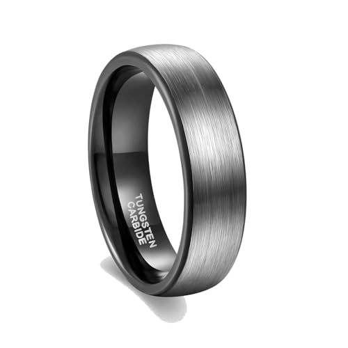 Bague fiançailles tungstène 6mm noir pour sceller votre amour éternel