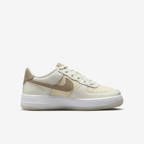 Nike Air Force 1 LV8 5 Big Kids' Shoes (HF5349-100, Sail/Coconut Milk/White/Khaki) Size 6.53