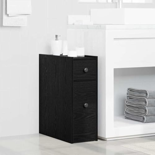 Générique Armoire étroite pour Salle de Bain Chêne Noir 80 x 18 x 60 cm,Meubles, Armoires & Meubles de Rangement, Casiers & armoires de Rangement, Noir (Poids 17.9KG)