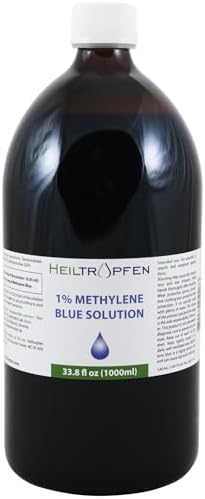 Methylene Blue 1% Solution 33.8 Fl Oz - 1000 ml | Ultra High Purity | USP Pharma Grade Ingredients - Third-Party Tested | Formaldehyde Free | Glass Bottle | Heiltropfen®