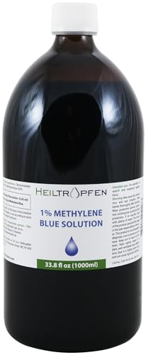Methylene Blue 1% solution 33.8 Fl Oz - 1000 ml | Ultra High Purity | USP Pharma Grade Ingredients - Third-Party Tested | Formaldehyde free | Glass Bottle | Heiltropfen®