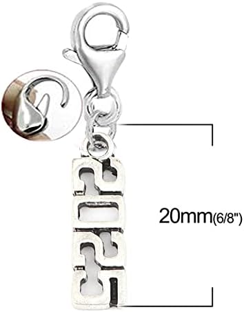 Sexy Sparkles Year Charm Pendant – Clip-On 2025 Charm for Jewelry Making, Zinc Alloy, Perfect for Bracelets, Graduation Tassels, and Accessories image 4