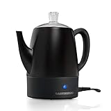 Gastrorag 4 Cup Electric Coffee Percolator, Stainless Steel, Black