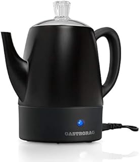 Gastrorag 4 Cup Electric Coffee Percolator, Stainless Steel, Black