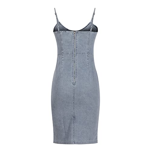 Women's Sexy Sleeveless Cami Bodycon Dress Club Party Slim Split Mini Short Dress Adjustable Spaghetti Straps #TOP5