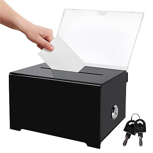 Vegena Acryl Spendenbox Abschließbar mit Schloss