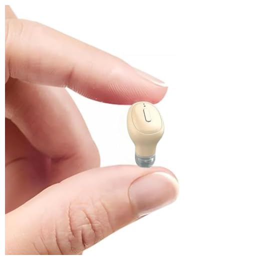 SYSFUN Single Bluetooth Wireless Earbud, Mini Invisible in-Ear Wireless Bluetooth Headphone 12 Hours Super Long Battery Life Suitable for Sports Work and Sleep- Beige