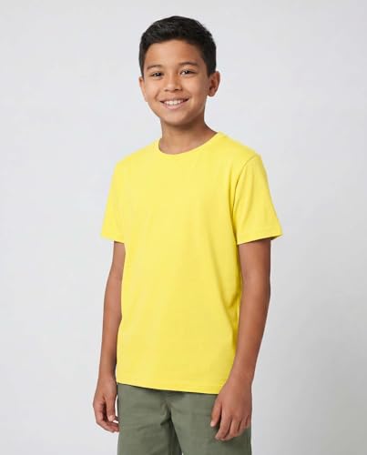 Image of 5 Pack Boys' Cotton T Shirts Crew Neck Plain Short Sleeve Tops Kids Teens | Available In Sizes 4-18,Tees, Youth, Athletic, Plain, School, Summer, Play, Sport, Casual, Soft, Breathable, Comfy, Multipack