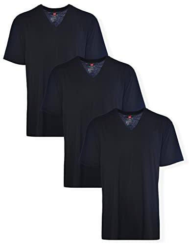 T-shirt col V grand et long pour homme Hanes en coton confortable