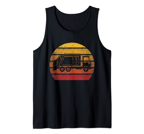 Retro Vintage Garbage Truck Gifts for Recycling Trash Bins Tank Top