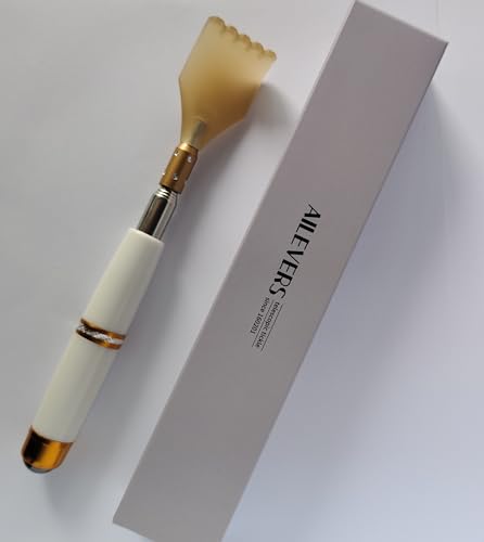 AILEVERS Expandable back scratching massager, Tools to relieve itching, Acupoint massager .Portable Extendable Back Scratcher, Stainless Steel Telescoping Back Scratcher. (White)