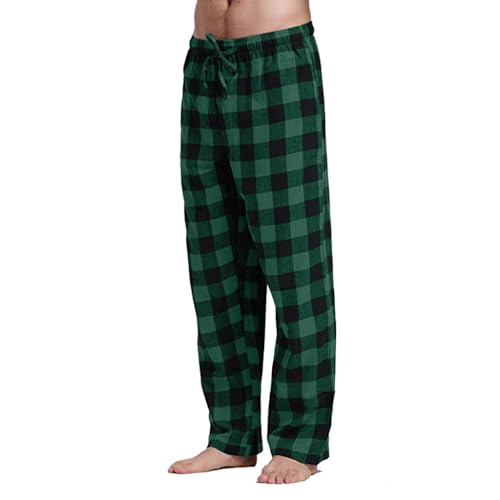 Mens Flannel Pajama Pants Soft Sleep Pants Comfy Drawstring Lounge Bottom with Pockets Sweatpants
