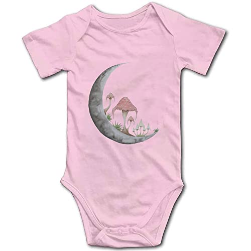 Image of YCICIVDee Mushroom Moon Baby Bodysuit -Newborn Infant Baby Bodysuit Long Sleeve 0-24 Months White