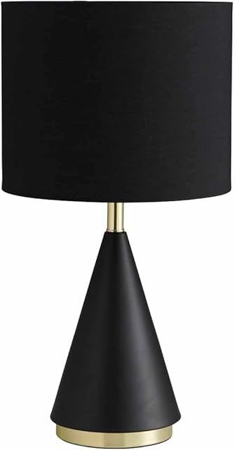wilko Black Gold Table lamp Large, Black and Gold Finish Table Lamps, Indoor Contemporary lamp, h58 x Dia 30.5cm