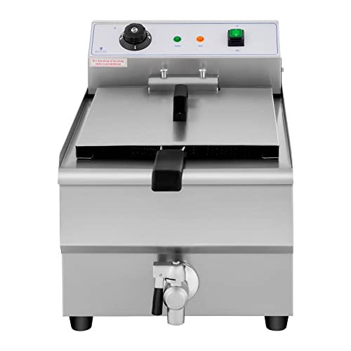 Royal Catering Elektrische Friteuse 1 X 16 Liter 230V Professionele RVS Frituur met Frituurmand en Deksel 50-200°C RCEF 16EB (1X3500 Watt, Aftapkraan) - Afbeelding 4