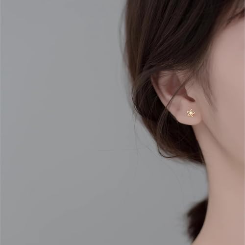 18G Daisy Flower Stud Cartilage Earrings for Women Girls 925 Sterling Silver CZ Tiny Cute Floral 3mm Ball Barbell Screw Back Studs Sleeper Tragus Post Hypoallergenic Piercing Body Jewelry Gifts2