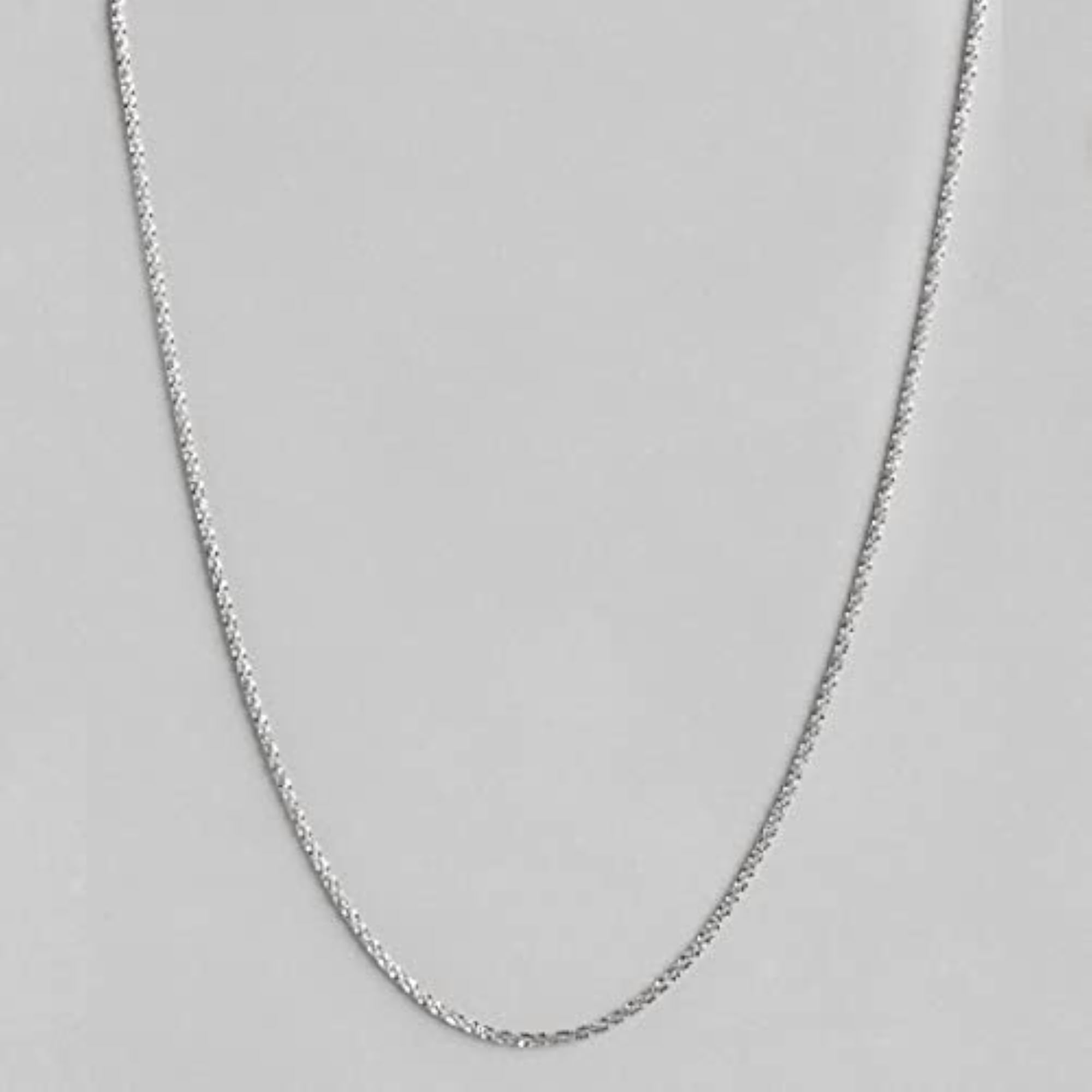 Women's 925 Sterling Silver Twisted Rhodium Plated Chain Necklace