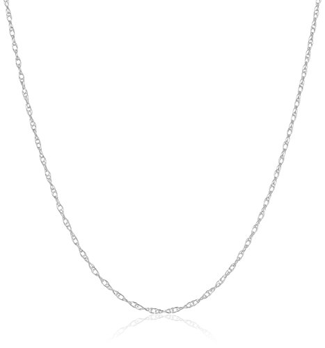 Amazon Collection Sterling Silver Lightweight Diamond-Cut Rope Chain Necklace