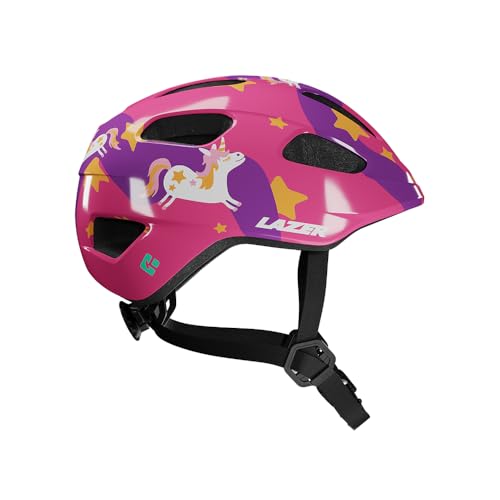 LAZER Pnut 2.0 KinetiCore Casco de bicicleta para niños, casco de ciclismo ligero para niños, equipo de cabeza de ciclismo unisex, talla única, caballo morado, talla única
