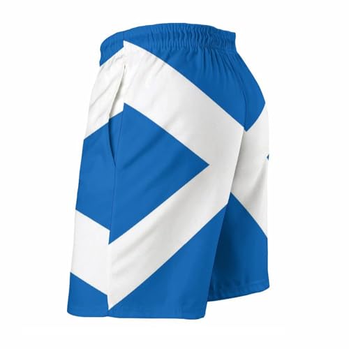 Scotland Flag Pattern Men's Swimming Shorts Quick Dry Trunks Bathing Short Casual Lounge Shorts with Mesh Lini2