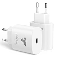 Aioneus USB C Ladegerät, 2 Pack 25W USB-C Charger, iPhone USBC Adapter Stecker Handy ladegeräte PD 3.0, Schnellladegerät Netzteil für iPhone 17/16/15/14/13/12 Pro Max, Ladestecker für Samsung, iPad