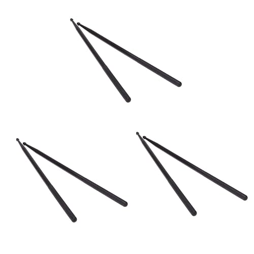 Baquetas de nylon negro para batería 3 pares miniatura 7