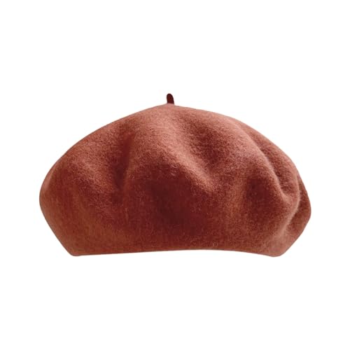 Bonnet Béret en Laine Béret Français Bonnet Hiver pour Artiste et Peintre Couleur Unie Femme Béret Basque Français Uni Bonnet Cache-oreilles (B, M), b, M