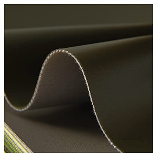 Tissu en cuir artificiel napa haut de gamme olive green 1.37x3m pour tapisserie de luxe