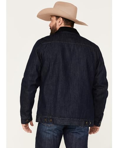 Cody James Men's Grand Teton Dark Wash Sherpa Cord Collar Denim Jacket - Cjfa22o15-Dkw4