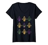 Photo Gallery donna mardi gras fleur de lis maglietta con collo a v Photo Gallery donna mardi gras fleur de lis maglietta con collo a v