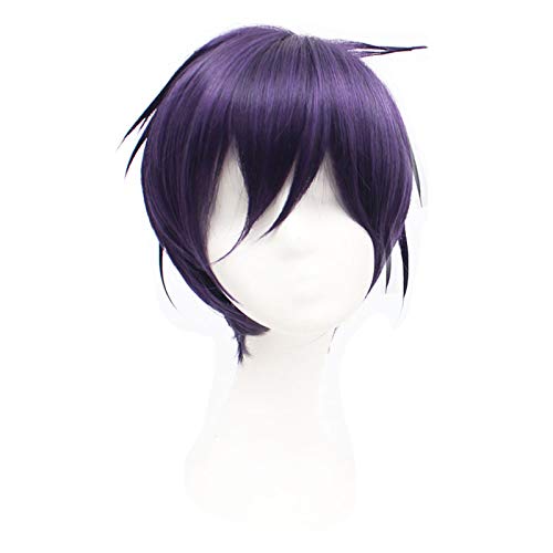 Peluca de cosplay Anime Noragami YATO púrpura oscuro peluca corta Cosplay traje resistente al calor pelo sintético hombres mujeres Cosplay pelucas