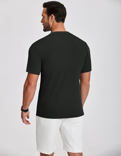 COOFANDY Men's Henley Shirts Short Sleeve Ribbed T-Shirts Bodybuilding Workout Tee Shirts3
